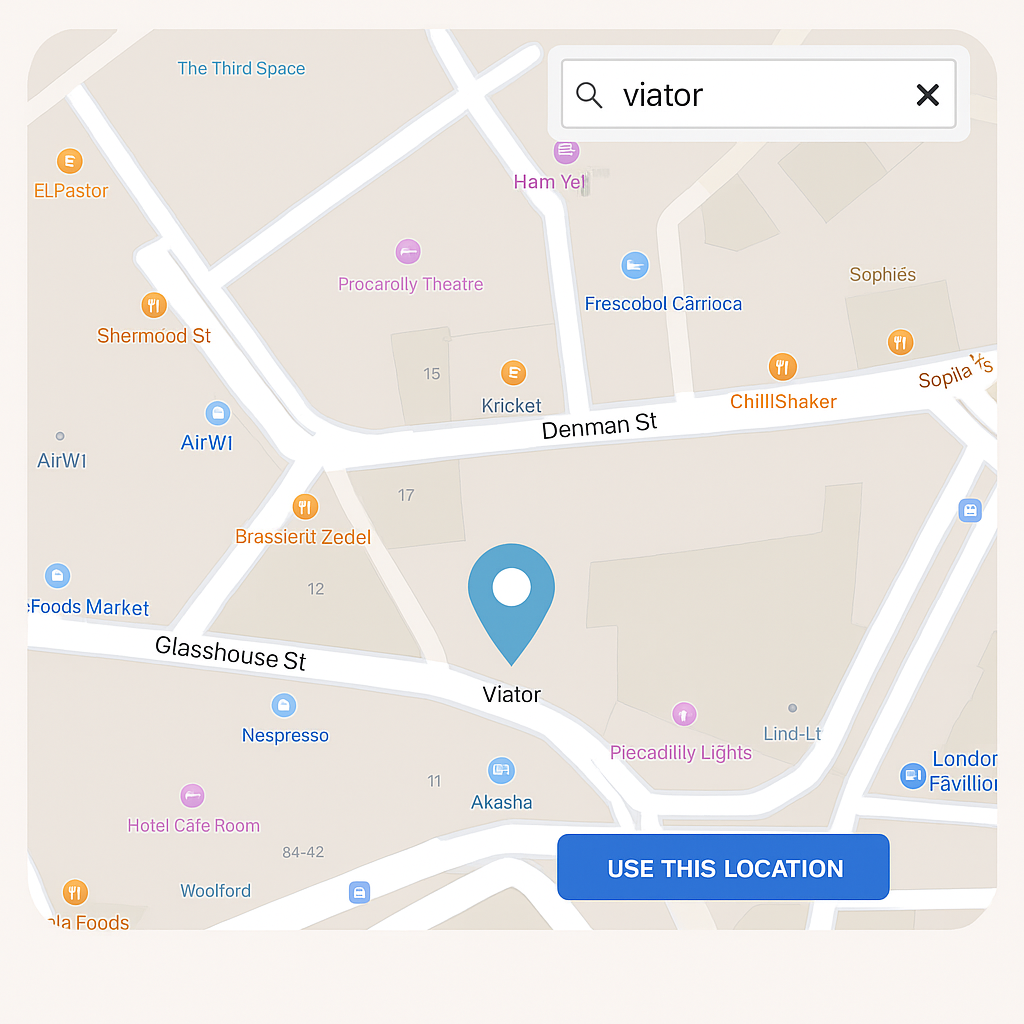 Site location and context mapping interface